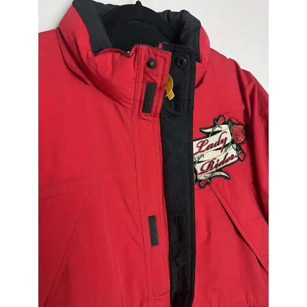 Marlboro Country Store Vintage Ski Puffer Jacket Red Size Medium Lady Rider Rose